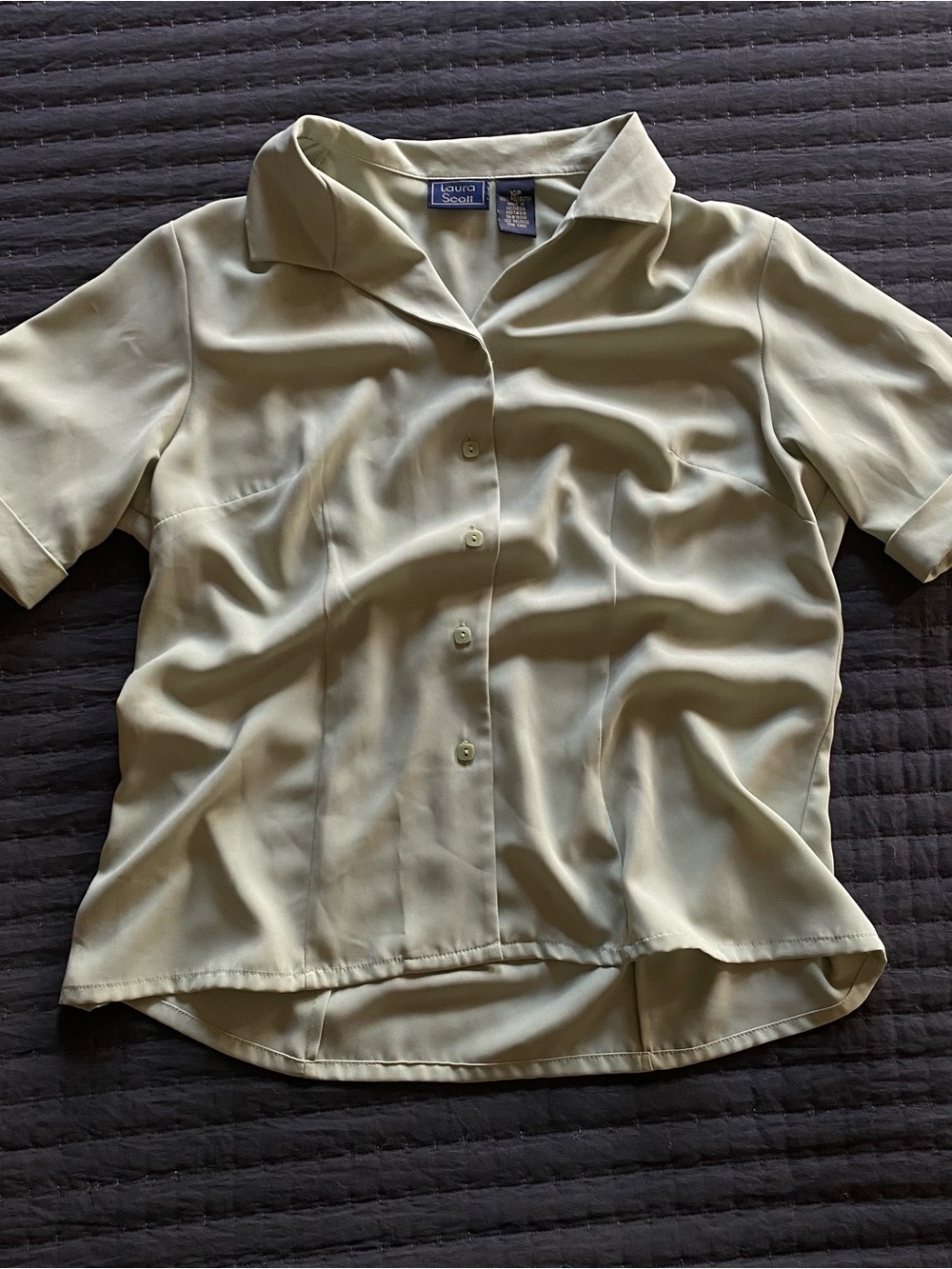 Scott Short-Sleeve Button-Front Shirt in Sage Green